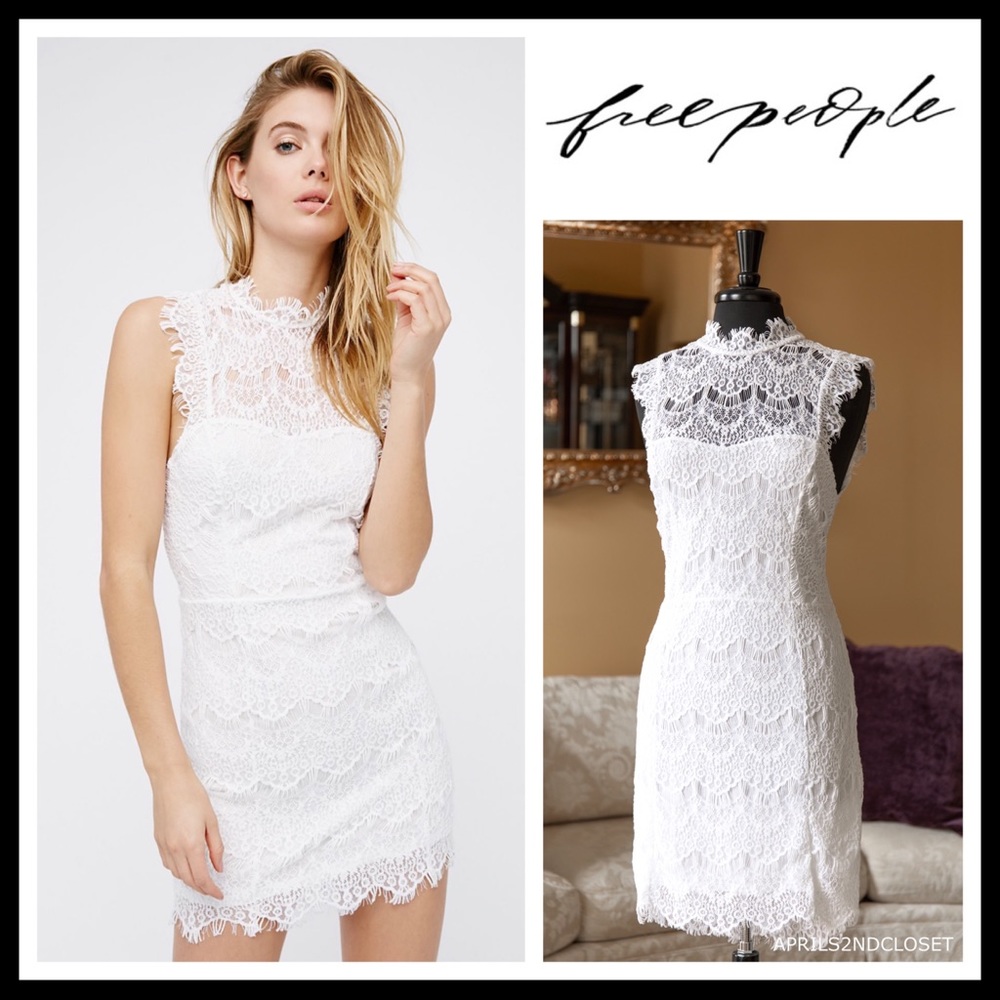 FREE PEOPLE CROCHET LACE OPEN BACK SLIP DRESS A2C - Picture 8 of 8
